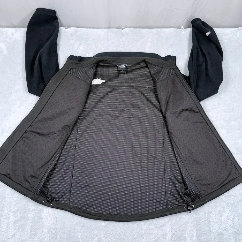The North Face WindWall Fleece Jacket Mens Small Black Full Zip Mock Neck AS0Y